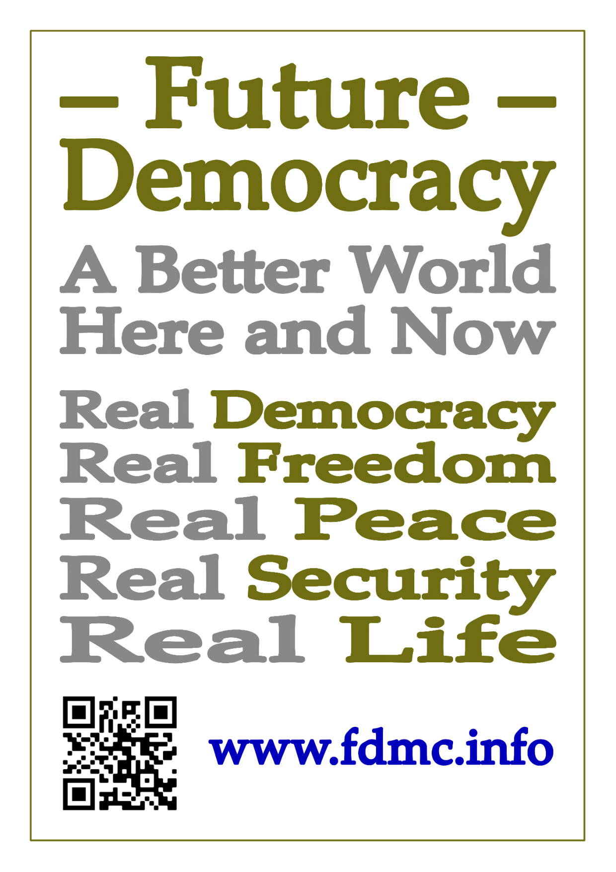 QR-code flyer for Future Democracy